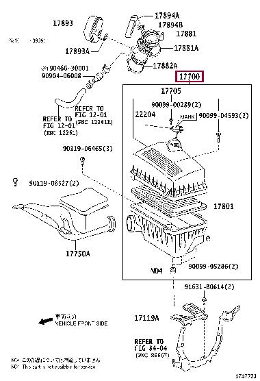 1770028292 Toyota Air cleaner filter box
