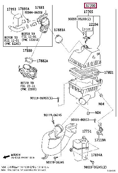 1770028302 Toyota Air cleaner filter box