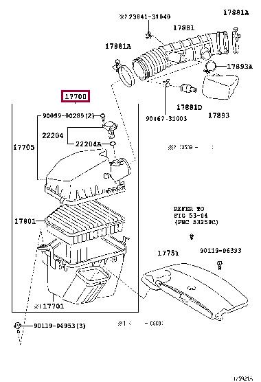1770031551 Toyota Air cleaner filter box