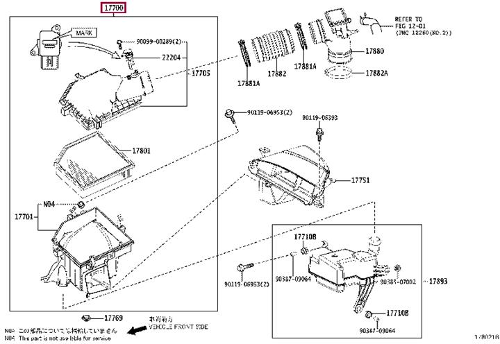 1770036280 Toyota Air cleaner filter box