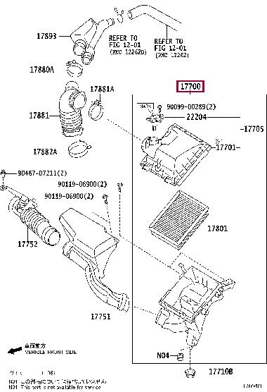 1770037292 Toyota Air cleaner filter box