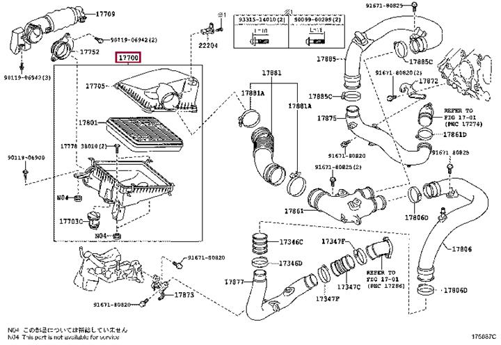 1770051040 Toyota Air cleaner filter box