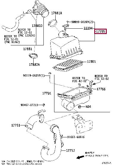 177050Y041 Toyota Air cleaner filter box
