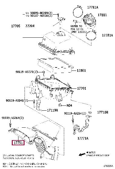 177500P020 Toyota Pipe branch