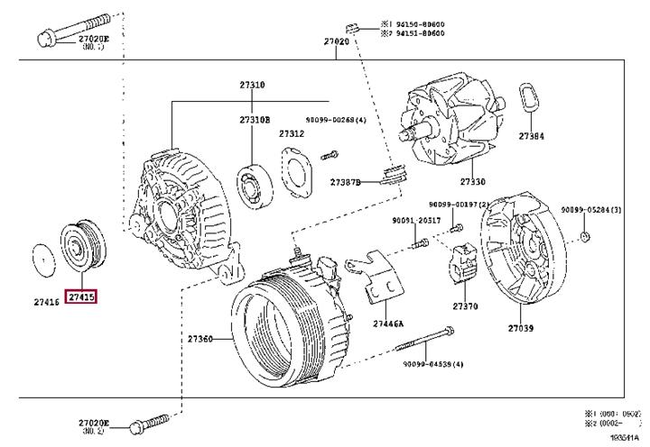 Toyota 27415-0W041 Freewheel clutch, alternator 274150W041
