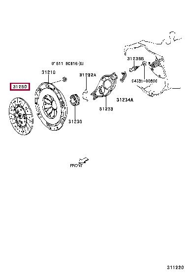 31250BZ130 Toyota Clutch disc