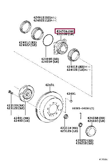 Toyota 42450-0C020 Wheel bearing kit 424500C020