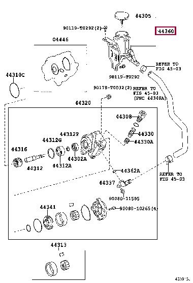 443600K011 Toyota Power steering reservoir