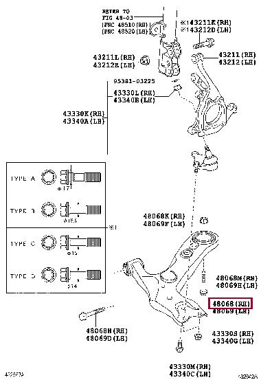 Toyota 48068-02160 Track Control Arm 4806802160 4806802160 Toyota Track Control Arm