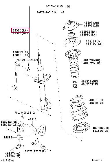 Toyota 48510-49575 Shock absorber assy 4851049575