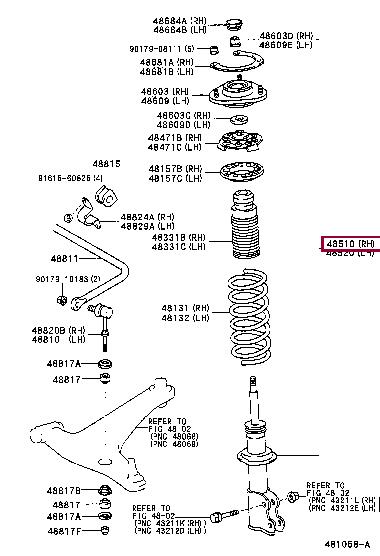 Toyota 48510-80081 Shock absorber assy 4851080081