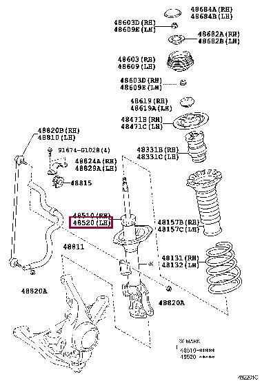 Toyota 48520-0D010 Shock absorber assy 485200D010