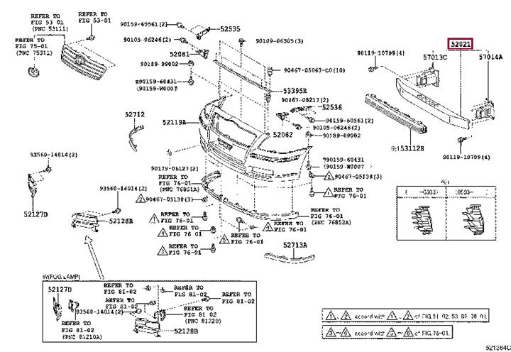 5202105040 Toyota Support, bumper