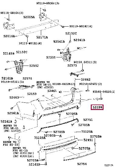 5259905010 Toyota Rear bumper retainer