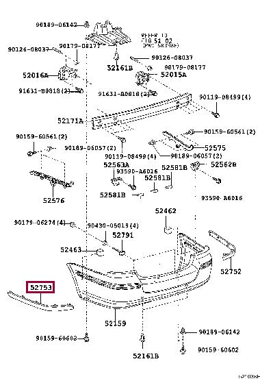 5275305902 Toyota Moulding bumper