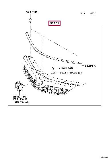 5310106340A0 Toyota Grille radiator