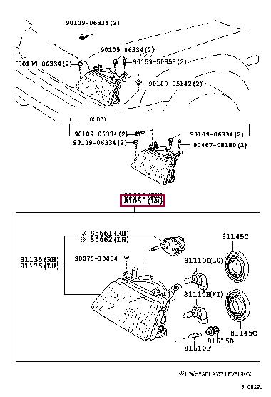 8105060102 Toyota Headlamp
