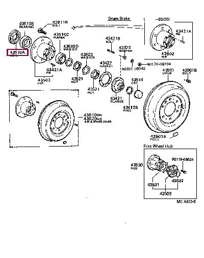 Toyota 90311-66001 Wheel bearing kit 9031166001