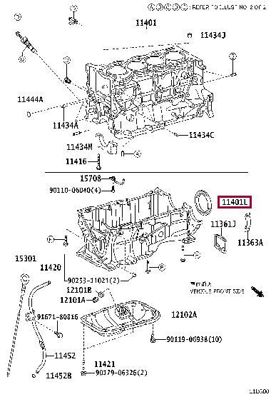 Rear crankshaft oil seal Toyota 90311-76002