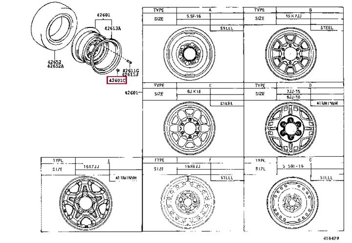 Toyota 90942-01103 Wheel nut 9094201103