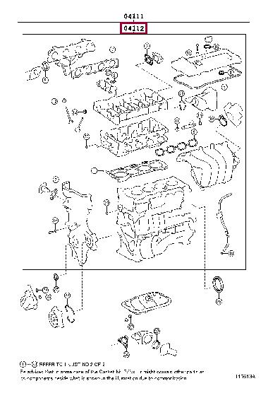 Toyota 04112-0T061 Gasket Set, cylinder head 041120T061