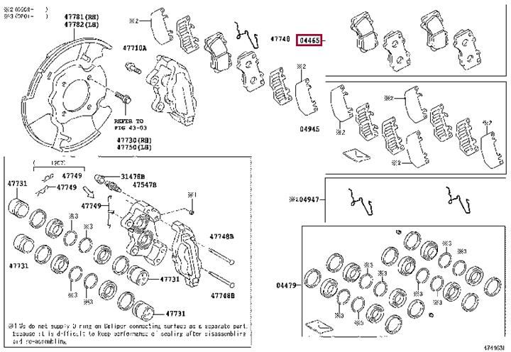 Toyota 04465-04070 Brake Pad Set, disc brake 0446504070