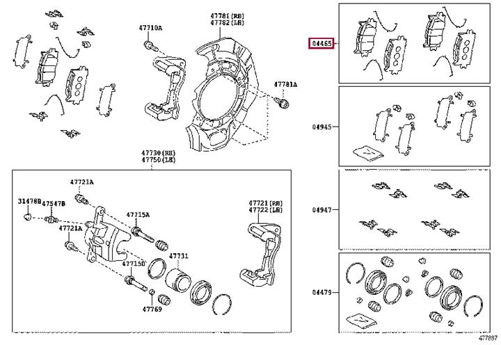 Toyota 04465-06070 Brake Pad Set, disc brake 0446506070