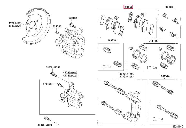 Toyota 04466-02010 Brake Pad Set, disc brake 0446602010