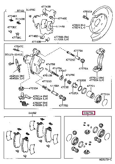 Toyota 04479-12130 Repair Kit, brake caliper 0447912130