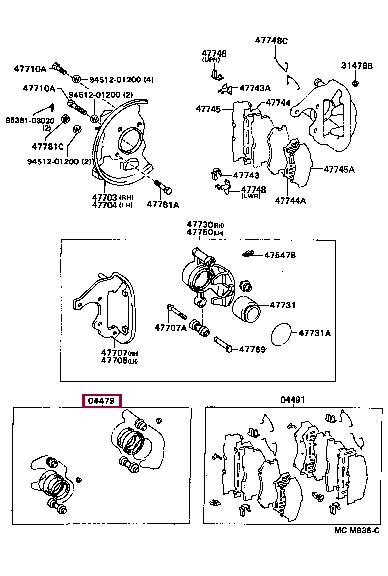Toyota 04479-28050 Repair Kit, brake caliper 0447928050