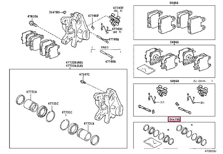 Toyota 04479-30231 Repair Kit, brake caliper 0447930231