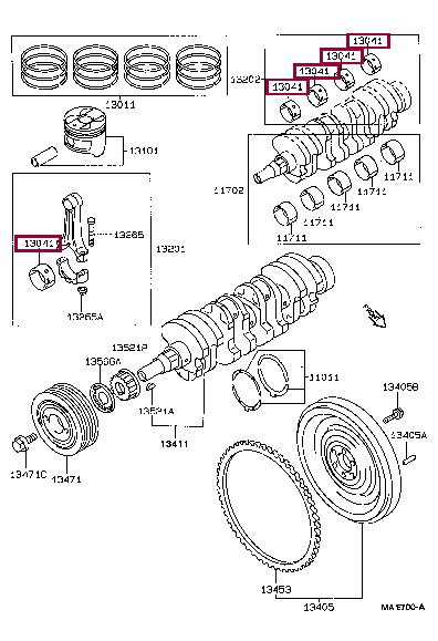 Toyota 13041-15030-01 Big End Bearings 130411503001