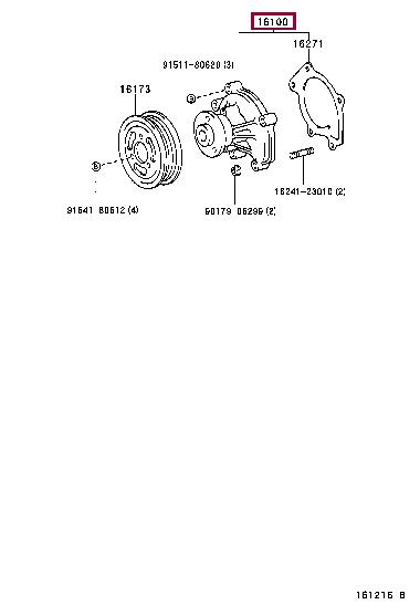 Toyota 16100-09140 Water pump 1610009140