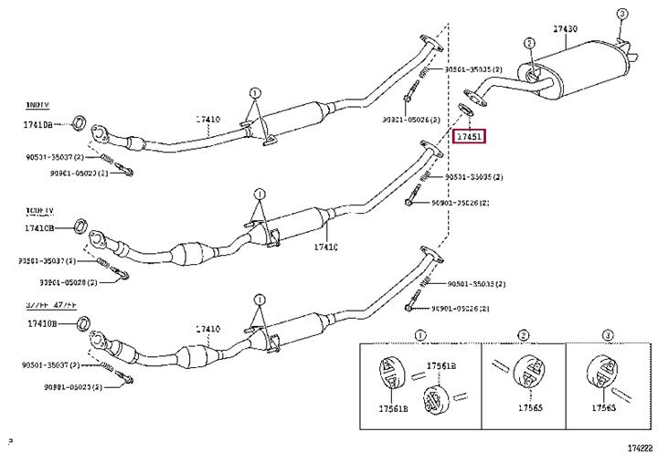 Toyota 17451-16030 O-ring exhaust system 1745116030