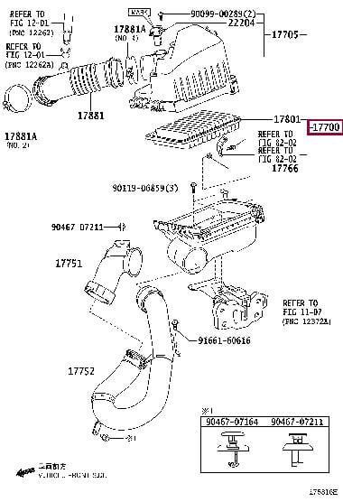 1770022201 Toyota Air cleaner filter box