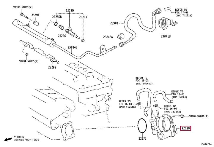 2203036010 Toyota Throttle valve carburetor