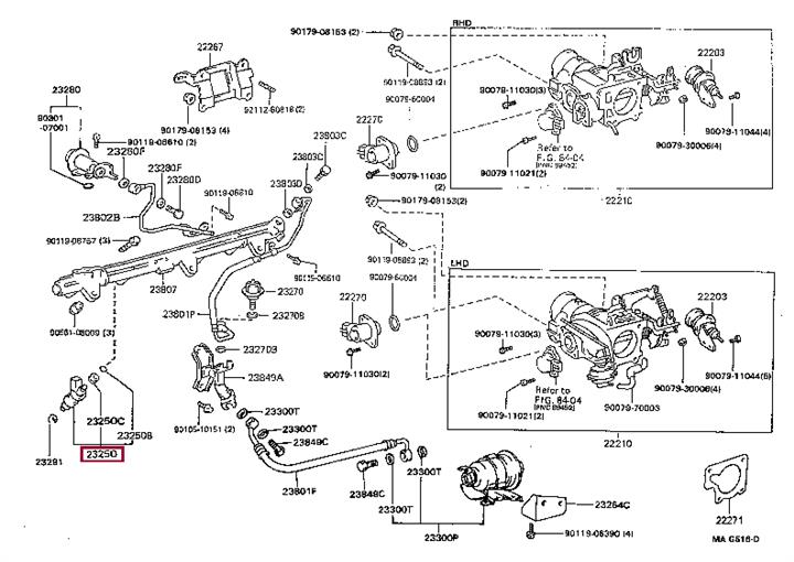 2320946031 Toyota Injector fuel