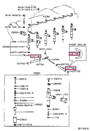 2327117160 Toyota Hose, fuel system pressure tester