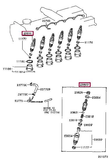 2360019075 Toyota Injector fuel