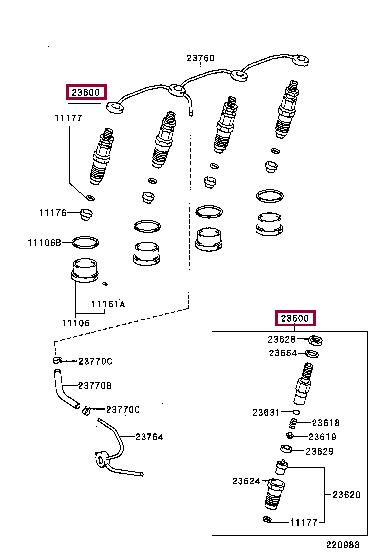 2360069105 Toyota Injector fuel
