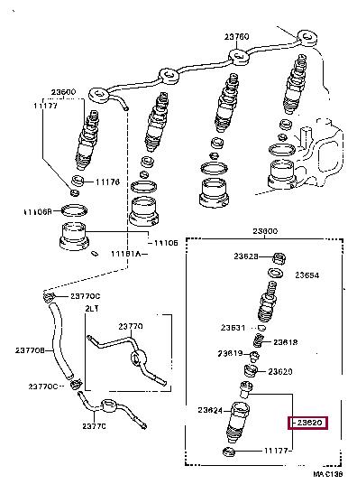 2362059095 Toyota Injector nozzle, diesel injection system