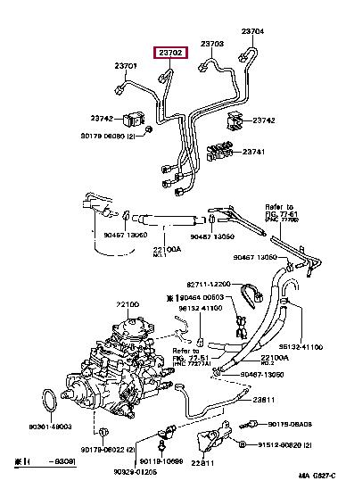 2370267021 Toyota Hose, fuel system pressure tester