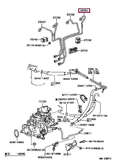 2370467020 Toyota Hose, fuel system pressure tester