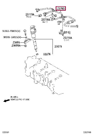 2376033030 Toyota Hose, fuel system pressure tester