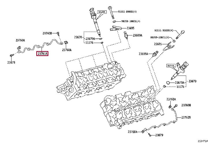 2376151010 Toyota Hose, fuel system pressure tester
