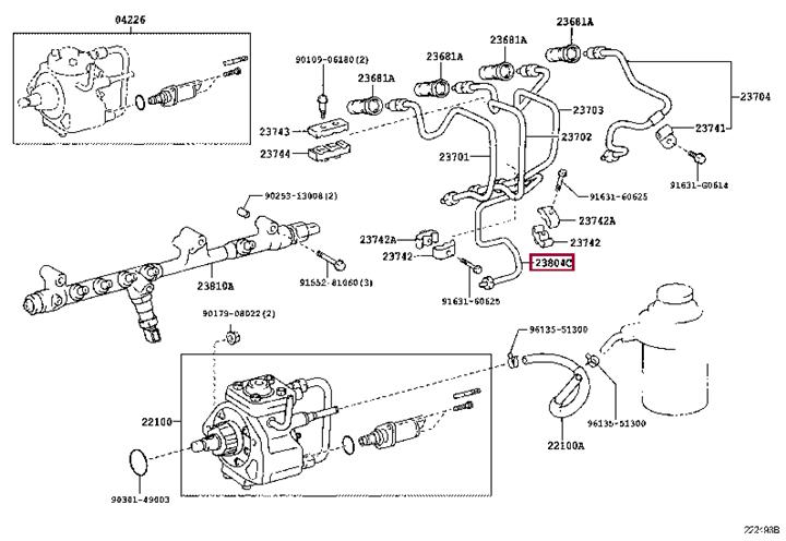 2380430060 Toyota Fuel pipe