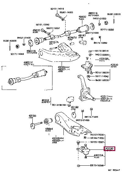 Toyota 43330-29545 Ball joint 4333029545