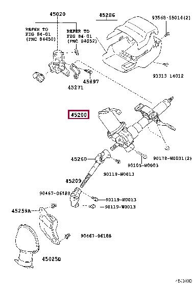 Steering Column Toyota: 452000D165 Toyota Steering column