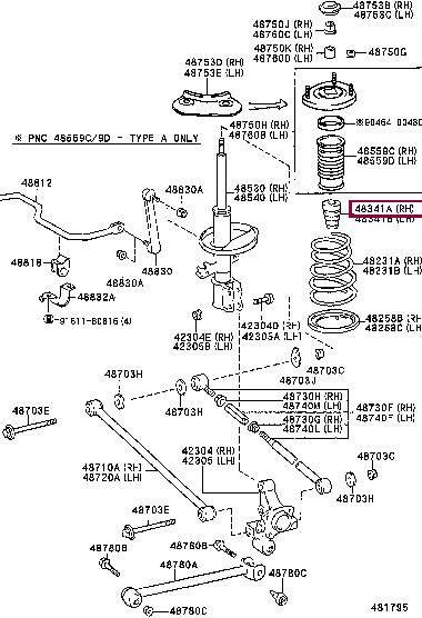 Toyota 48341-06011 Shock absorber assy 4834106011