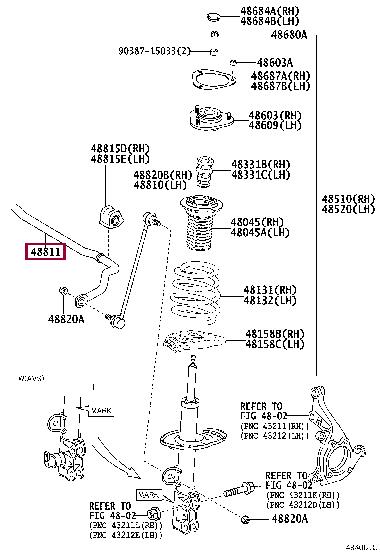 Toyota 48811-78020 BAR STABILIZER FR 4881178020 4881178020 Toyota BAR STABILIZER FR